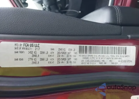 2017 Dodge Durango Gt Awd из США, поврежденный, VIN 1C4RDJDG9HC828051